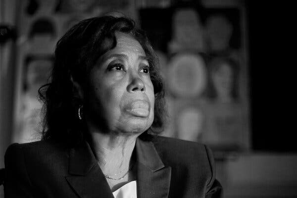 Thelma Mothershed Wair pictured at Little Rock Central High School in Arkansas in 2007. Source: New York Times